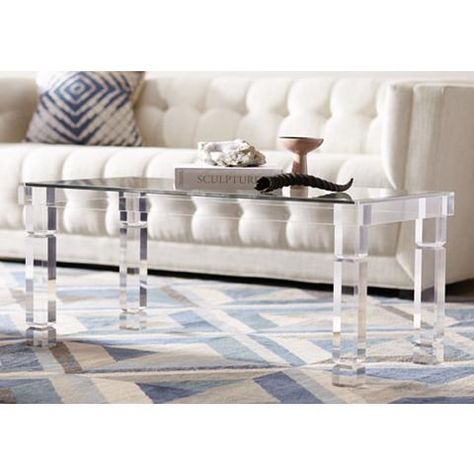 Marley Clear Acrylic Rectangular Coffee Table - #22V60 | Lamps Plus Mirror Dining Table, Living Room Lighting Tips, Stainless Steel Dining Table, Rectangular Living Rooms, Balcony Bedroom, Acrylic Coffee Table, Steel Dining Table, Downing Street, Long Sofa