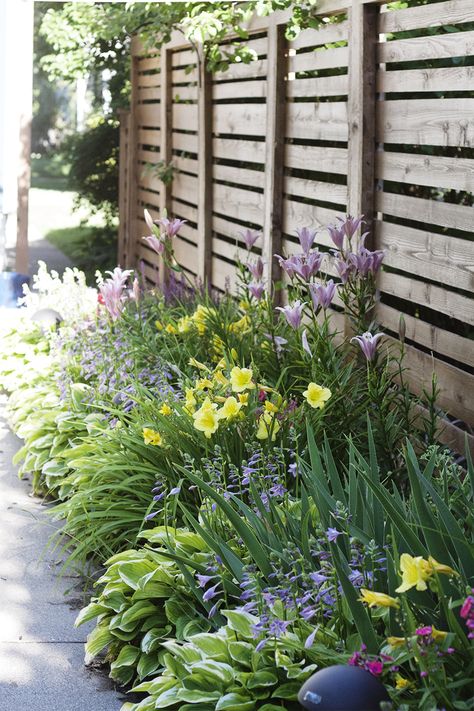 Flower Bed Break Down : Part 1 Privacy Fence Ideas, Raised Flower Beds, Garden Flower Beds, Backyard Fences, Wooden Fence, Privacy Fence, Fence Ideas, Side Yard, Garden Fencing