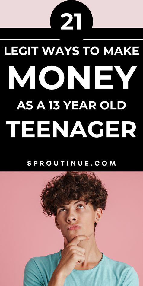 If you're looking for ways to make money as a teen, then you should read our guide on how to make money as a teenager. Explore the 21 money-making ideas and choose your perfect fit. Remember to save it for later. Easy Ways To Make Money At 13, Best Ways To Make Money At 13, Ways To Make Money 10-12, Ways To Make Money 12-15, Easy Ways To Make Money 12-15, Make Money As A Teen, Easy Ways To Earn Money, Ways To Earn Money Online, Making Money Teens