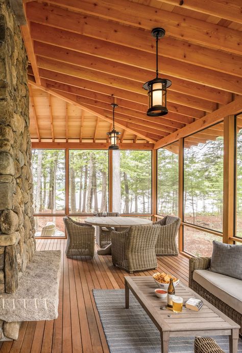 Screened Porch Designs, Lake House Interior, Lake Cottage, Lake Cabins, Lake House Decor, Porch Design, Screened In Porch, Screened Porch, Covered Porch