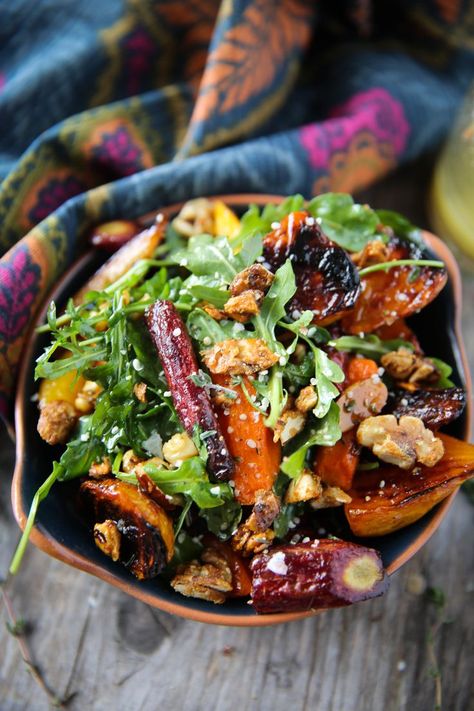 Beet Carrot Salad, Thyme Vinaigrette, Roasted Beets And Carrots, Carrot Salad, Roasted Beets, Steamboat Springs, Idee Pasto Sano, Recipe Inspiration, Healthy Salads