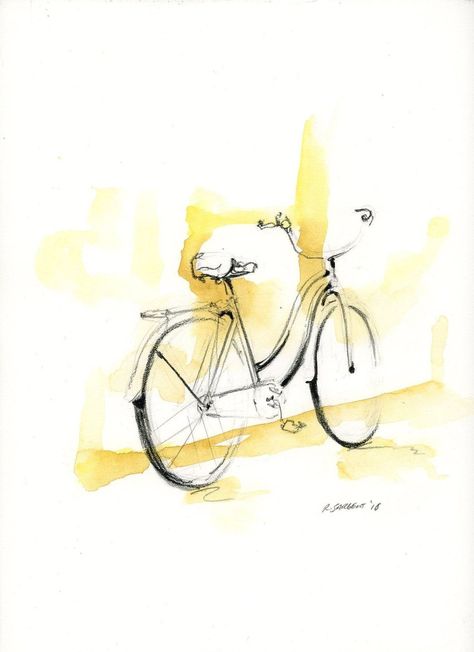 Charcoal Artwork, Mixed Media Watercolor, Bike Illustration, Science Degree, Master Of Science, University Of Georgia, Medical College, Bike Art, Medical Illustration