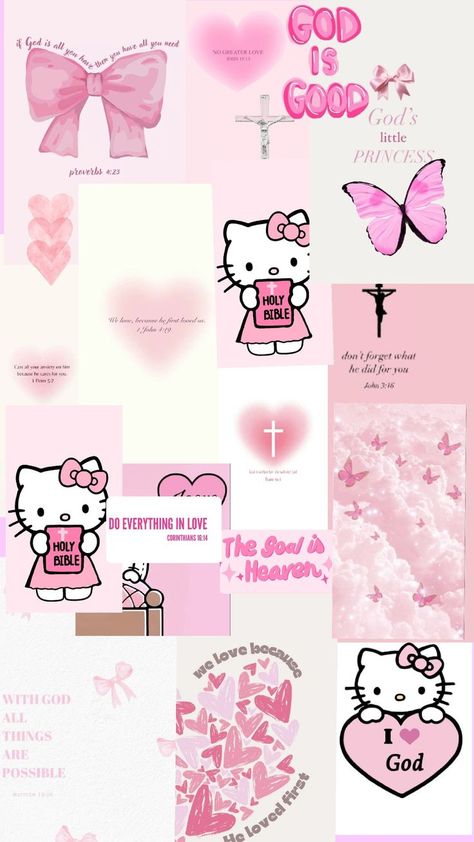 I LOVE JESUS Jesus And Hello Kitty, Pink Background Wallpapers Ipad, Cute Wallpapers Aesthetic Hello Kitty, God Is With You Wallpaper, Cute Hello Kitty Christmas Wallpaper, Hello Kitty Jesus Wallpaper, Hello Kitty God Wallpaper, Wallpaper Backgrounds For Watch, Hello Kitty Christian Wallpaper