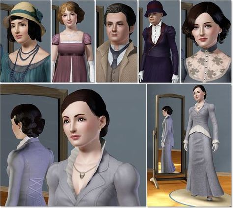 Bringing Downton Abbey to The Sims 3 Sims 4 Downton Abbey Cc, Sims 3 Vintage Cc, Sims 3 Victorian Cc, Sims 3 Historical Cc, Goth Family, Sims 3 Cc Clothes, Sims 4 Decades Challenge, Sims 3 Cc Finds, The Sims 3