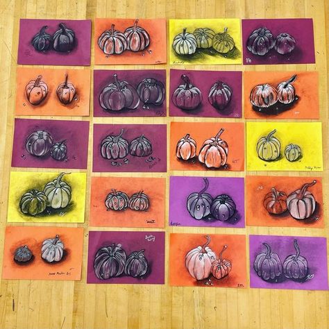 Jennifer Sell on Instagram: "Ok guys… here are the 6th graders results at my charcoal pumpkins. I love them 🥰! I did get the tutorial together for these beauties, the link is in my bio if you were interested! Happy Friday!!!!! #artwork #artclass #artroom #artclassroom #charcoaldrawing #charcoalart #charcoal #drawing #pumpkin #pumpkinart #artteachersofinstagram #artteacher #artteachers #artteachersofig #artteacherlife #arteducation #middleschoolart #artforall #middleschoolartteacher #middleschoo Middle School Pumpkin Art, Fall Value Art Project, Pre K Pumpkin Art, November Art Lessons, Halloween Art Projects For Middle School, Pumpkin Art Project, Halloween Art Lessons, Sell On Instagram, Class Art Projects