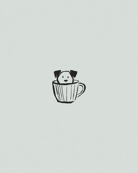 Cute café themed illustration collection ☕️ 165 line art icons available in my @creativemarket shop Minimal Coffee Tattoo, Dog Drinking Coffee Illustration, Coffee Line Illustration, Dog Coffee Illustration, Coffee Drawing Ideas, Cute Coffee Drawings, Coffee Sketch Drawing, Line Doodles Simple, Cute Doodle Icons