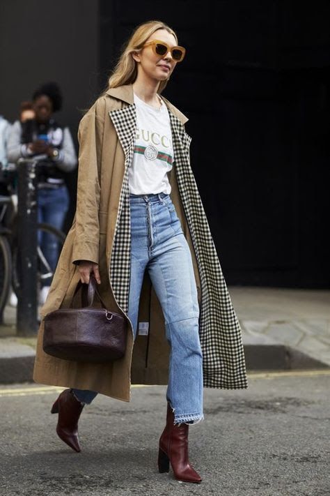 831c2f88a604a07ca94314b56a4921b8desc52927894ri Burberry Trenchcoat, Fall Fashion Coats, Color Jeans, Gucci T Shirt, Coat Outfit, Mode Ootd, Coat Outfits, 2019 Fashion, Fashion Weeks