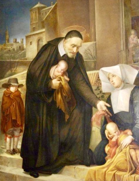 Saint Vincent de Paul and the Spirit of Compassion Daughters Of Charity, Lives Of The Saints, Saint Vincent, St Vincent, Street Kids, Catholic Art, Patron Saints, Roman Catholic, Catholic Faith