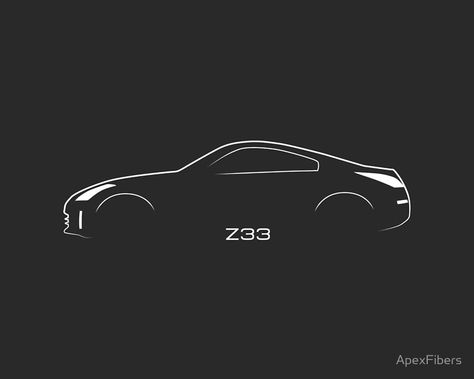 Nissan 350z (Z33) Brustroke Silhouette 350z Drawing, Tshirt Motive, Silhouette Poster, Fairlady Z, Nissan Fairlady, Car Silhouette, Audi Rs5, Pen Drawings, Nissan Z