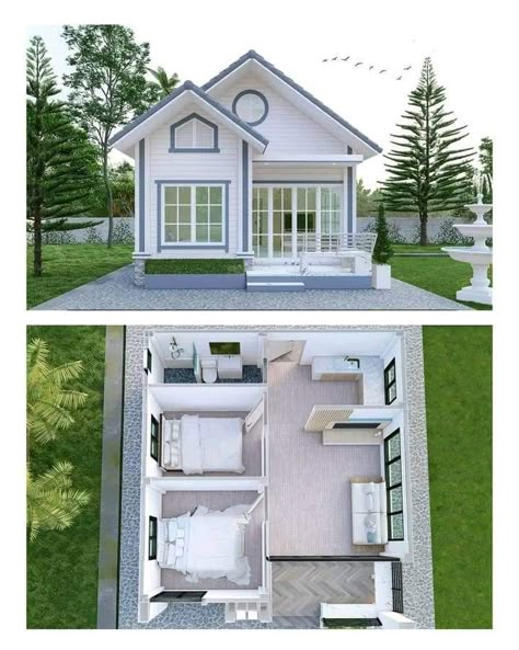 Design Small House, Little House Plans, Small House Layout, Sims Ideas, Casas The Sims 4, Simple House Design, House Plan Gallery, Architectural Design House Plans, Sims House Plans