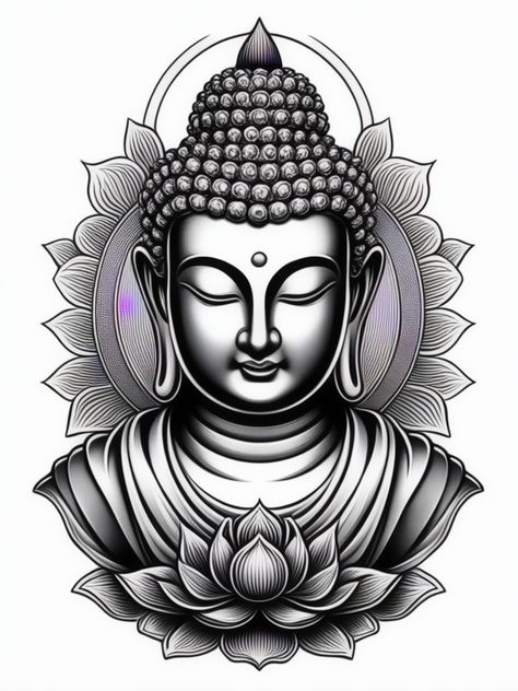 Buddha Tattoo Design Drawing, Bhudha Pics Painting, Miracle Tattoo, Shiva Face, Meditation Tattoo, Leaf Art Diy, Evolution Tattoo, Buddha Drawing, Cupid Tattoo