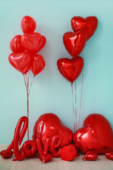 Valentine’s Day Balloons MIX and MATCH Foil Latex Heart Script Love Red Balloons Decoration Romantic Backdrop Photo Prop Gift Bouquet This listing includes a selection of Valentine’s Day balloons and they are sold as “mix and match”. Each piece is made in a fiery red color and features latex, foil hearts, a large scrip love balloon, and other romantic pieces ❤️ Balloon Styles: - 11" Latex Hearts - 18" Mylar Foil Hearts - 36" Mylar Foil Hearts - 34" Mylar Foil "Love" Script Red Balloons Decoration, Heart Balloon Backdrop, Valentines Day Balloons, Beautiful Balloons, Balloons Decoration, Romantic Backdrop, Backdrop Photo, Red Love Heart, Love Balloon