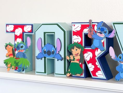 Paper Party Designs on Instagram: “Lilo and stitch 3d letters giving that local feel! 🌺 . . . . . . . . . . #birthdaydecor #partydecorations #shoplocal #hawaiismallbusiness…” Lilo And Stitch 3d Letters, Lilo And Stitch Letters, Stitch Party, Anna Birthday, Twins 1st Birthdays, Lilo Y Stitch, Birthday Letters, 3d Letters, Letter A Crafts