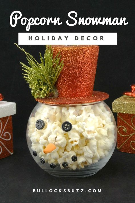 Popcorn Snowman, Popcorn Decorations, Popcorn Theme, Christmas Popcorn, Diy Popcorn, Fun Holiday Crafts, Popcorn Party, Creative Snacks, Christmas Planning