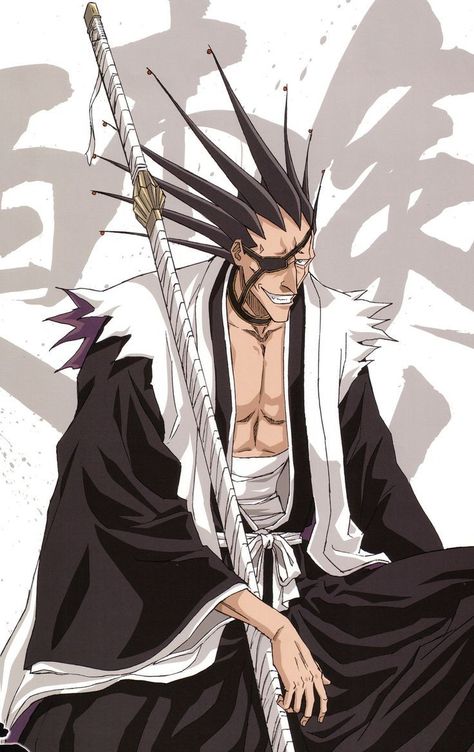 Kenpachi Zaraki - Bleach Bleach Captains, Bleach Figures, Bleach Tattoo, Ichigo Kurosaki Wallpaper, Bleach Cosplay, Kuchiki Byakuya, Kenpachi Zaraki, Bleach Ichigo, Byakuya Kuchiki