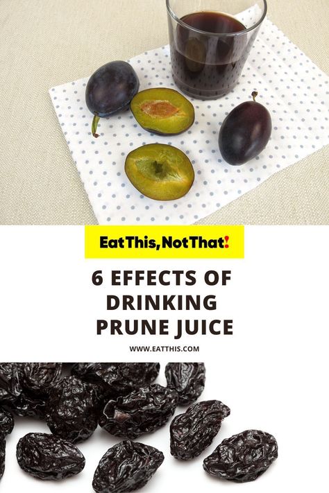 Eat This Not That - Side Effects - Better Health - Health Tips - Healthy Drinks - Prune Juice Prune Juice, Vitamin C And Zinc, Eat This Not That, Relieve Constipation, Juice Recipes, Flavored Drinks, Food Science, Healthy Bones, Better Health