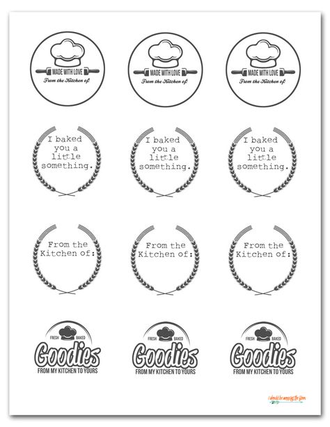 These free printable baked goods stickers are perfect for gifting treats. Print on sticker paper for a fun touch. Baking Labels Free Printable, Bakery Printables, Baking Labels, Jar Mixes, Treat Packaging, Baking Logo, Cinnamon Coffee Cake, Label Ideas, Baking Packaging