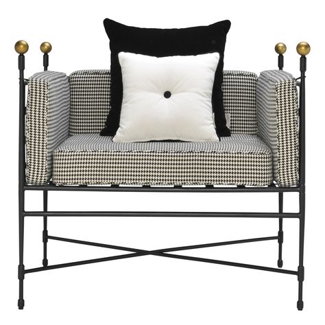 AMALFI TUXEDO LOUNGE CHAIR - JANUS et Cie Decorative Chairs, Wicker Patio Chairs, Living Pool, Settee Sofa, Lounge Armchair, Iron Furniture, Lounge Chair Outdoor, Metal Furniture, Chairs Armchairs