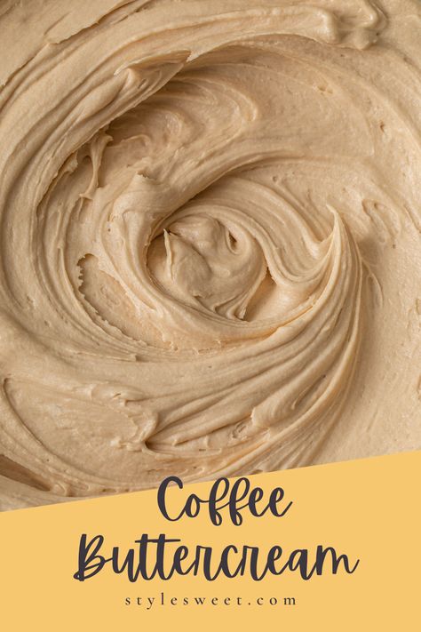 Calling all coffee lovers - this one is for you. Silky and smooth, this coffee buttercream is so good and bursting with creamy coffee flavor. Not that into coffee? I bet this recipe will convince you otherwise. Coffee Icing Recipe, Coffee Buttercream Frosting Recipe, Coffee Flavored Cake, Coffee Frosting, Coffee Buttercream, Icing Recipes, Frosting Recipes Easy, Cupcakes Recipes, Cake Frosting Recipe