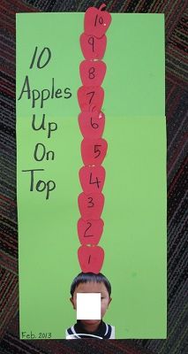 Dr Seuss Math, Preschool Apples, Dr Seuss Preschool Activities, Dr Seuss Art, Dr Seuss Preschool, Apple Crafts, Dr Seuss Classroom, Harvest Theme, Apple Lessons