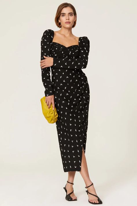 Rent Polka Dot Puff Sleeve Dress by Self-Portrait for $53 - $93 only at Rent the Runway. Polka Dot Dress Wedding Guest, Rehearsal Dinner Outfits, Satin Halter Dress, Black Tie Attire, Polka Dots Outfit, Best Wedding Guest Dresses, Bold Dresses, Rehearsal Dinner Dresses, Black Polka Dot Dress