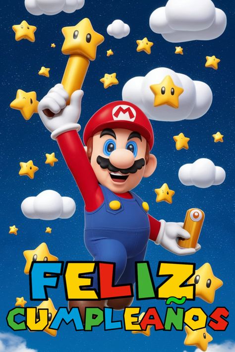 Feliz Cumple - Letra Mario Bros Super Mario Bros Birthday Party, Mario Bros Birthday, Mario Brothers, Super Mario Bros, Mario Bros, Super Mario, Kids And Parenting, Sonic, Mario