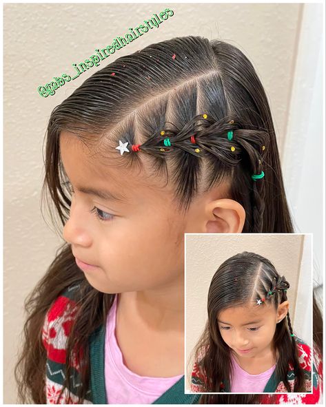 Toddler Girl Christmas Hairstyles, Christmas Hair For Toddlers, Christmas Hairstyles For Toddlers, Christmas Girl Hairstyles, Christmas Toddler Hair, Christmas Kids Hairstyles, Candy Cane Hairstyles For Kids, Toddler Christmas Hairstyles Girl, Toddler Christmas Hair