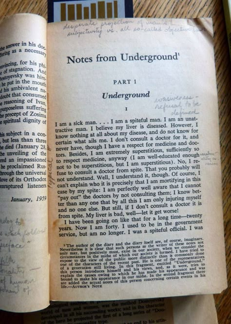 Underground Quotes, Notes From The Underground, Notes From Underground, Back To University, Book Annotation, The Underground, The Secret History, Alam Yang Indah, Know Nothing