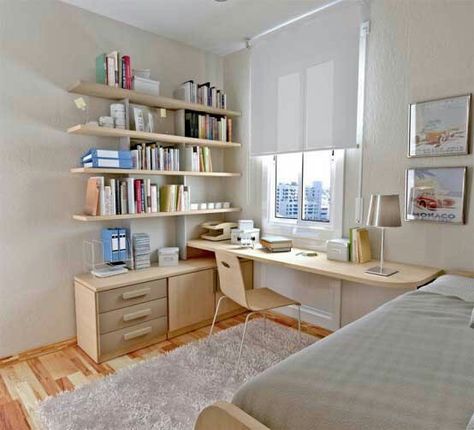 Small Teenage Bedroom, Small Bedroom Ideas On A Budget, Desk And Bookshelf, Teenage Bedroom Furniture, Study Room Design, Budget Bedroom, Teen Bedroom Furniture, Small Room Design, Study Rooms