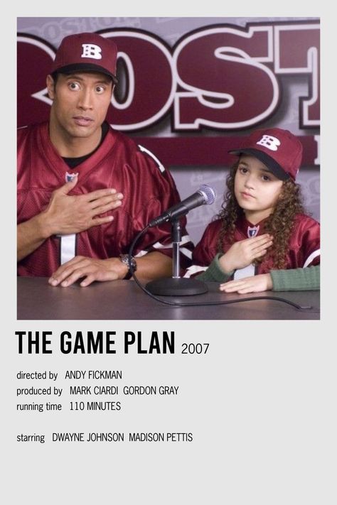 Game Plan Movie, Dwayne Johnson Movies, Plan Movie, The Game Plan, Polaroid Movie Poster, Movies To Watch Teenagers, Movie Card, Girly Movies, Film Posters Minimalist