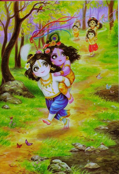 Lovely Krishna and Balarama Krishna Drawing, Little Krishna, Lord Krishna Hd Wallpaper, Baby Krishna, Radha Krishna Wallpaper, Lord Krishna Wallpapers, Krishna Janmashtami, Krishna Radha Painting, Radha Krishna Images