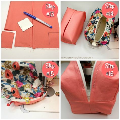 Makeup and Shaving Bag Tutorial with video instructions 4 Sewing Makeup Bag, Toiletry Bag Pattern, Tutorial Sewing, Diy Sewing Gifts, Pouch Tutorial, Sewing Bee, Sewing Business, Diy Bags Patterns, Diy Bags Purses