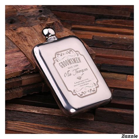 Slim Engraved Stainless Steel Whiskey Flask - Flasks Gift Idea. Male Gifts, Whiskey Flask, Engraved Flasks, Wood Gift Box, Flask Gift, Work Tips, Man Cave Gifts, 21st Birthday Gifts, Beautiful Items