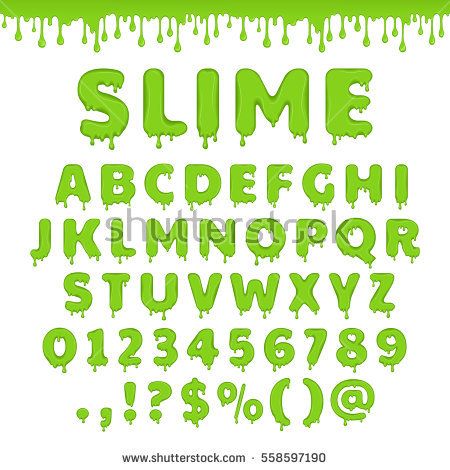 Green slime font. Alphabet with flow drops and goo splash. Latin abc. Liquid toxic, radioactive text in zombie style. Numbers and symbols isolated on white background. Slime Letters, Slime Font, Halloween Calligraphy, Tattoo Alphabet, Ghostbusters Birthday Party, Hand Lettering Alphabet Fonts, Zombie Style, Green Slime, Plant Zombie