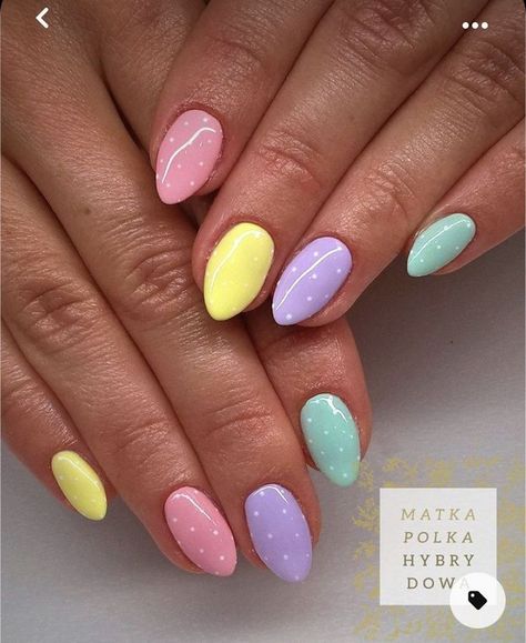 Short Almond Nails Designs Pastel, Cute Easter Nails Acrylic, Easter Short Nails, Fun Nails Spring, Short Easter Nails, Easter Nails Design, Easter Nails Acrylic, Cute Easter Nails, Easter Nail Art Designs