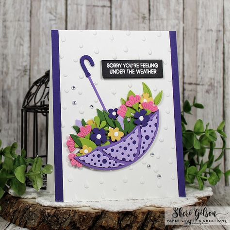 Paper Crafty's Creations : Spellbinders | Showered With Love Collection Showered With Love, Umbrella Cards, Spellbinders Dies, Best Wishes Card, Spellbinders Cards, Summer Cards, Birthday Cards For Friends, Spring Cards, Birthday Cards Diy