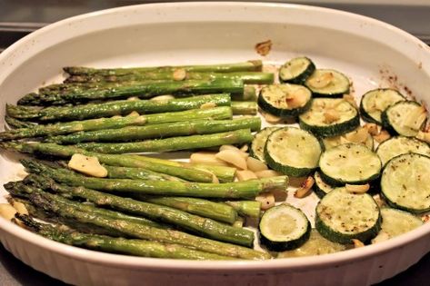 I love spring time. Spring brings us fresh asparagus, one of my favorite vegetables. I love it any way it is cooked. This time I added some garlic and zuchinni, and feasted on a meal most delicious. This dish is so easy to make. Just wash and trim the asparagus, slice the zuchinni, peel and … Zucchini And Asparagus, Recipe Using Zucchini, Steamed Zucchini, Zucchini In The Oven, Ways To Cook Asparagus, Bake Gluten Free, Easy Asparagus, Asparagus Garlic, Zucchini Recipes Baked