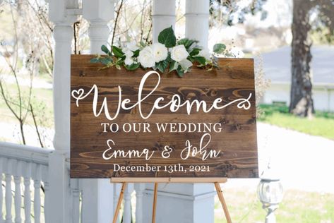 Rustic Wooden Wedding Signs, Wedding Entrance Sign, Custom Wedding Decor, Wedding Ceremony Signs, Wedding Signs Diy, Forever Wedding, Wooden Wedding Signs, Mount Pleasant Sc, Wooden Welcome Signs