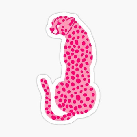 Cheetah Sticker, Pink Jaguar, Tiger Sticker, Pink Tiger, Preppy Pink, Pink Cheetah, Jaguar, Vinyl Decal, Vinyl