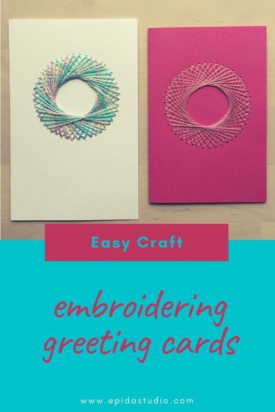 Greeting Card Tutorials How To Make, Cards With Stitching, Hand Stitched Greeting Cards, Greeting Card Embroidery, Hand Sewn Cards, Card Embroidery Patterns Free, Embroidery Cards Pattern Free Printable, Stitching Cards Patterns Free, Paper Embroidery Patterns Free