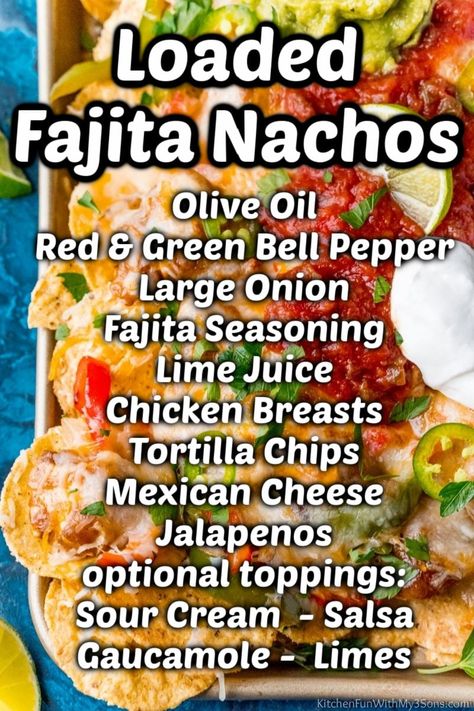 These Chicken Fajita Nachos will be the best addition to taco night with your loved ones. These Nachos are packed with flavor and texture and are perfect for any occasion, especially the people you know who love Nachos. Fajita Nachos Recipe, How To Make Fajitas, Chicken Fajita Nachos, Sabbath Meals, Fajita Nachos, Best Nacho Recipe, Nachos Recipes, Mexican Fajitas, Chicken Ranch Tacos