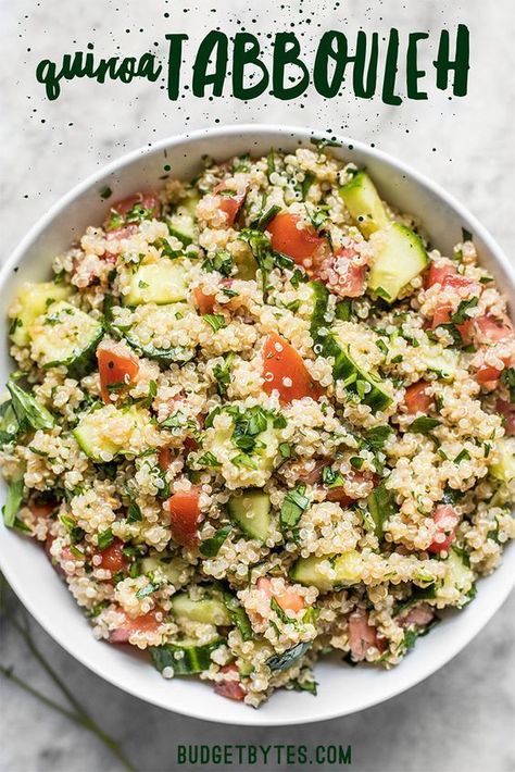 Fresh and vibrantly flavored, this Quinoa Tabbouleh has all the familiar flavors of traditional tabbouleh, but with easy to cook and nutrient rich quinoa instead of bulgur. #glutenfree #salad #quinoa #sidedish #allergyfriendly #realfood #vegetarian #vegan #vegetarianrecipes #veganrecipes Quinoa Tabbouleh, Budget Bytes, Vegetarian Salads, Special Diet, Quinoa Recipes, Budget Friendly Recipes, Mediterranean Recipes, Clean Eating Snacks, Quick Recipes