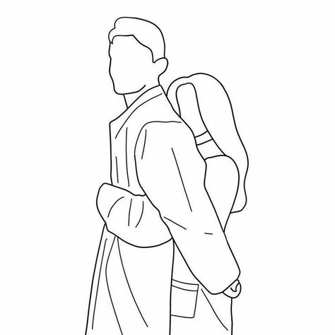 Art Outline, Embroidered Canvas Art, Digital Portrait Art, Pola Sulam, Cute Couple Drawings, Custom Family Portrait, Outline Art, Outline Drawings, Pencil Art Drawings