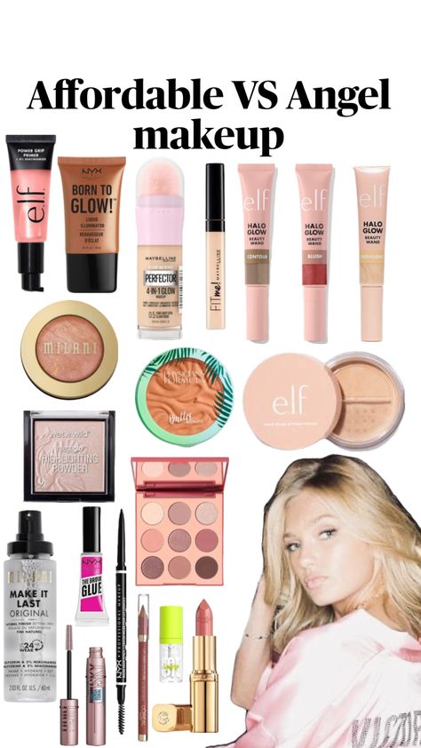 Affordable Victoria secret makeup #victoriasecretangels #victoriasecret #victoriasecretangel Victoria Secret Angel Makeup, Bombshell Makeup, Victoria Secret Angel, Makeup Vs No Makeup, Angel Makeup, Makeup Shades, Glossy Makeup, Victoria Secret Makeup, Ethereal Makeup