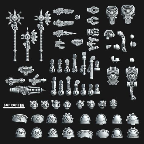 SM Mechanic Conversion Kit Iron Hands Conversion, Iron Hands 40k, Space Marine Conversion, Black Shield, Adeptus Mechanicus, Mechanical Arm, Warhammer Figures, Imperial Knight, Iron Hand