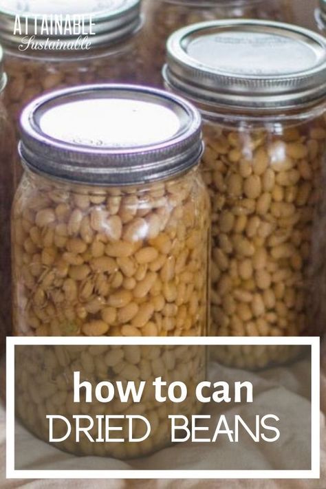 Canning Dried Beans, Bean Bread, Canning Beans, Canning Pressure Cooker, Canning Granny, Water Bath Canning Recipes, Pressure Canning Recipes, Canning 101, Home Canning Recipes