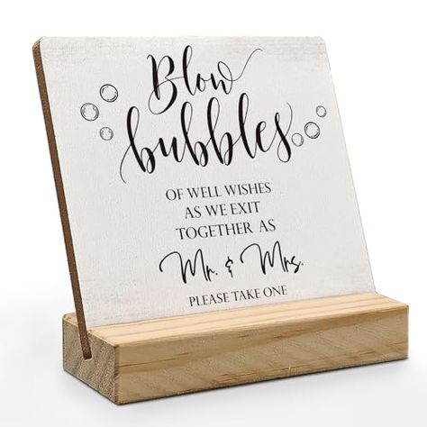 Bubbles For Wedding, Bubbles Wedding, Wedding Bubbles, Wedding Send Off, Venue Decorations, Wooden Plaques, Sign Wedding, Wood Plaques, Wood Stand