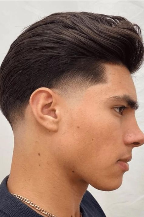 Get the ultimate style upgrade with the Slicked Back Low Taper Fade haircut! 🔥 This sleek and modern look combines sophistication with edge, giving you that effortlessly cool vibe. The low taper fade adds dimension and sharpness, accentuating your features while keeping things clean and polished. Whether you're headed to the office or a night out, this haircut is sure to turn heads. Say hello to your new signature style! 💇‍♂️✨ #lowtaperfade #haircut #mensstyle #sleekhair #modernlook Slick Back Taper Fade, High Top Haircut, Men Short Hair Fade, Fade Haircut Designs, Low Taper Fade Haircut, Low Taper Fade, Low Taper, Haircut For Men, Haircut Images