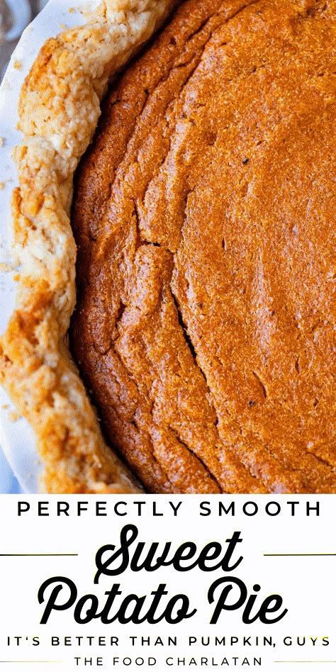 Sweet Potato Pie with Salted Caramel Whipped Cream from The Food Charlatan Fruit Turnovers, Sweet Potato Pie Recipes, Caramel Whipped Cream, Homemade Sweet Potato Pie, 2024 Holidays, Potato Pie Recipe, Thanksgiving Foods, The Food Charlatan, Sweet Potato Pies Recipes