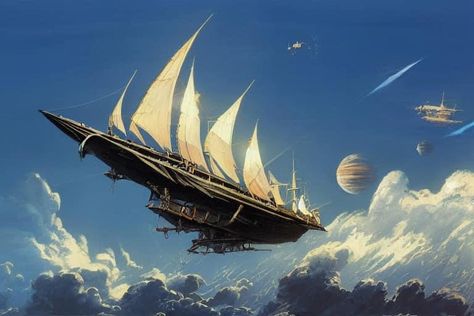 Fantasy Flight Games Art, Flying Battleship Fantasy Art, Air Ship Fantasy Art, Air Ships Steampunk, Sky Ship Fantasy Art, Fantasy Airship Concept Art, Flying Ship Fantasy Art, Spell Jammer, Fantasy Airship